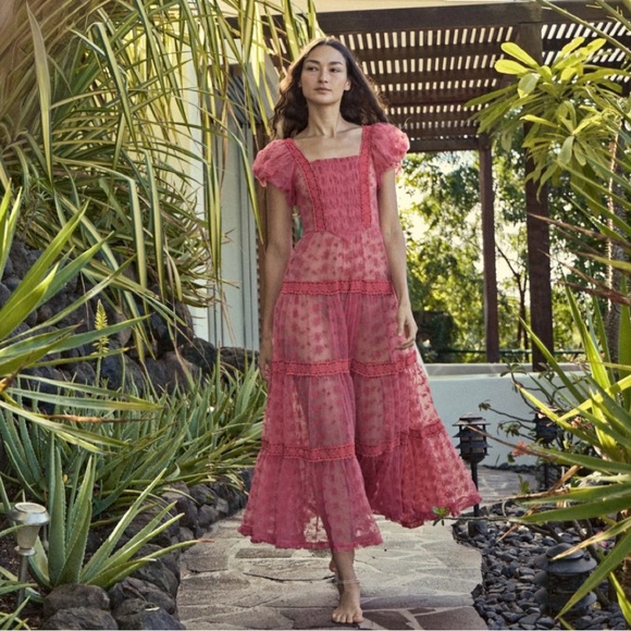 Doen Dresses & Skirts - DOEN NADETTE LACE-TRIMMED EMBROIDERED MAXI DRESS